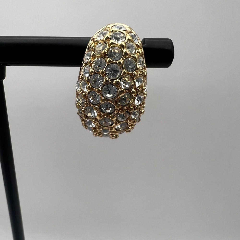 Roman Gold Tone and rhinestones pierced Earrings - Picture 12 of 14